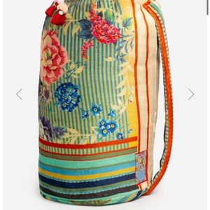 Johnny Was Tunter Floral Print Reversible Cozy Sherpa Blanket with Bag